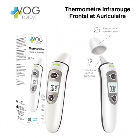 Thermomètre Infrarouge Frontal et Auriculaire VOG FC IR100